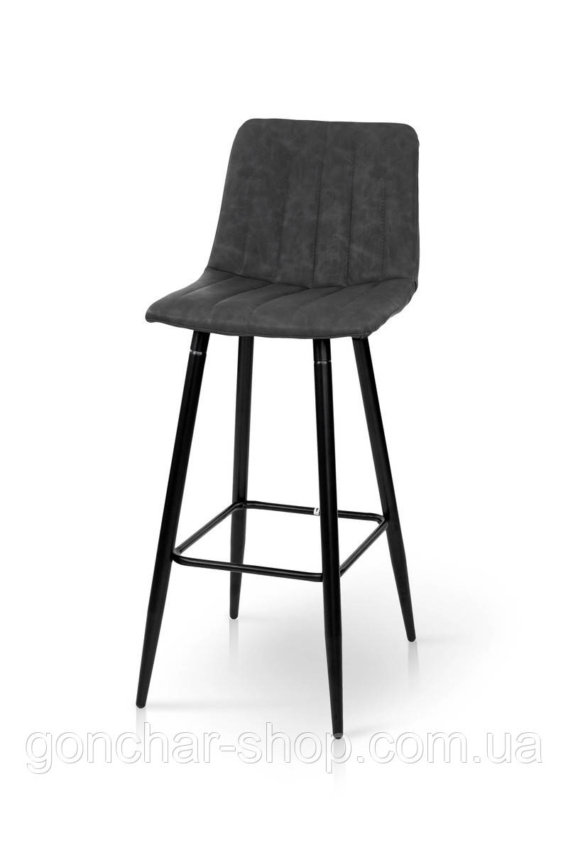 Стілець БАРНИЙ Дрім, чорний/екошкіра антрацитRU-08, фото 1