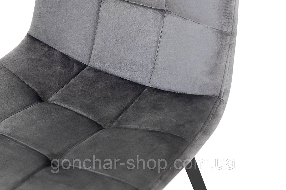 Стілець Ментос чорний/ велюр сірий, фото 1