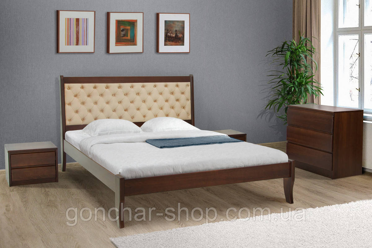 Ліжко Монтана 1600*2000,темн.горіх(116) беатрис 03, фото 1