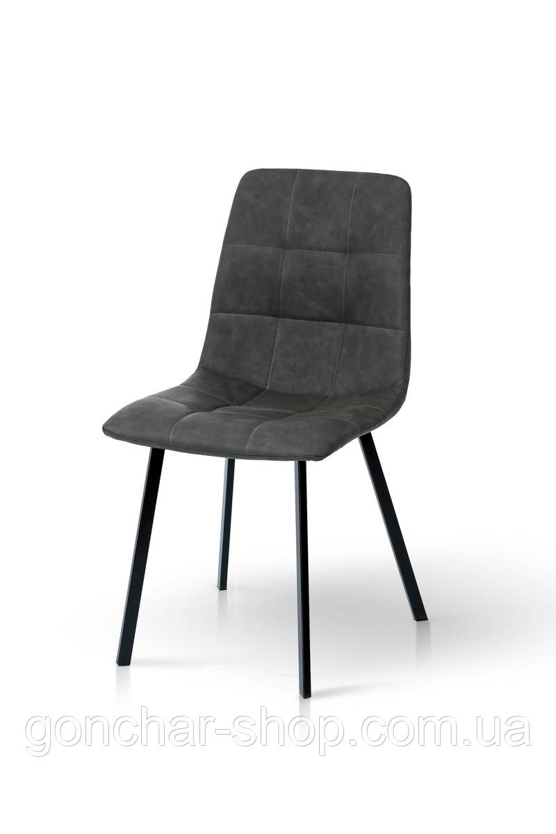 Стілець Чілі (квадрат) чорний/ антрацитRU-08, фото 1