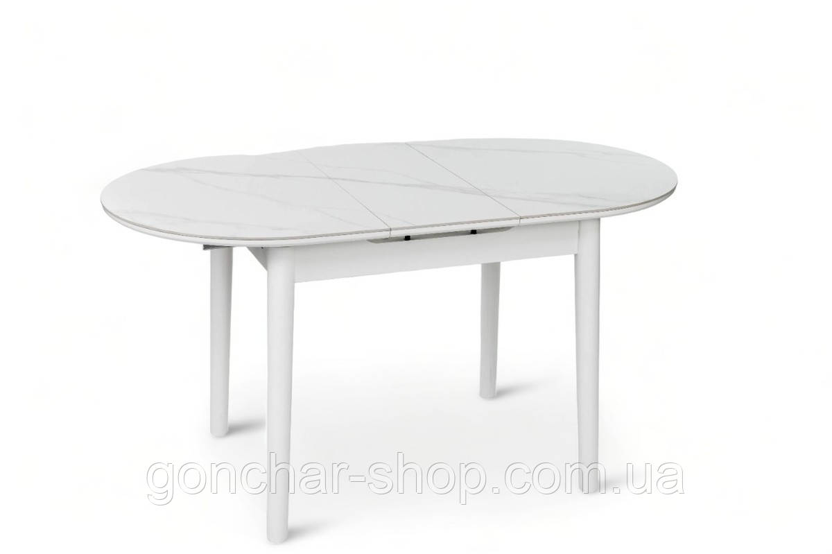 Стіл Тітан XS-1309, 110/140*75, білий/керам мрамор, фото 1