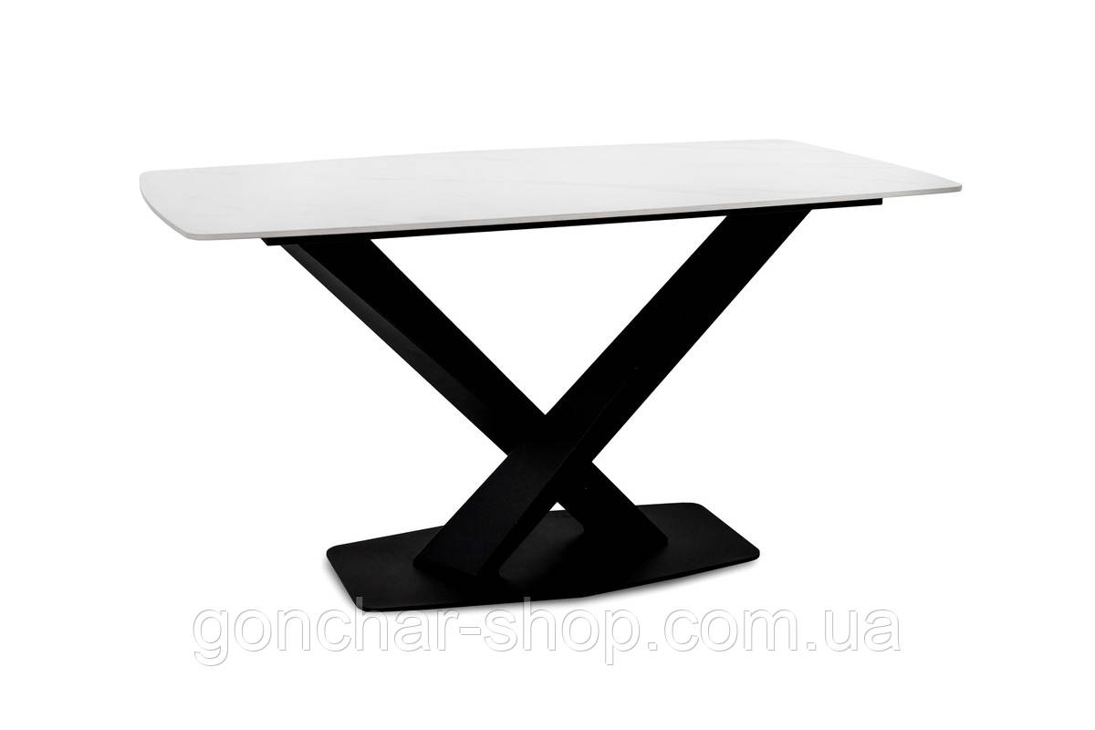 Стіл БІНГО 140*80,  кераміка білий мрамор, фото 1