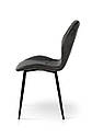 Стілець Леон чорний/велюр попелястий, фото 2