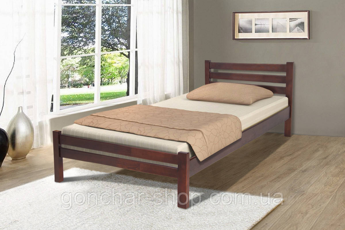 Ліжко Еко  800*2000, тем.горіх, фото 1