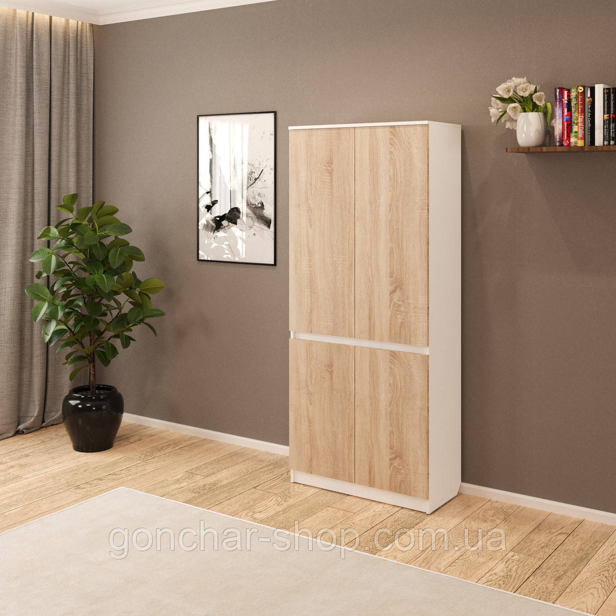 Розпашна шафа Смузі 05 800 білий/сонома, фото 1