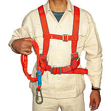 Ремінь безпеки MARSHFL S-23/642 із захисними кільцями з кованої сталі та карабіном  (JS)