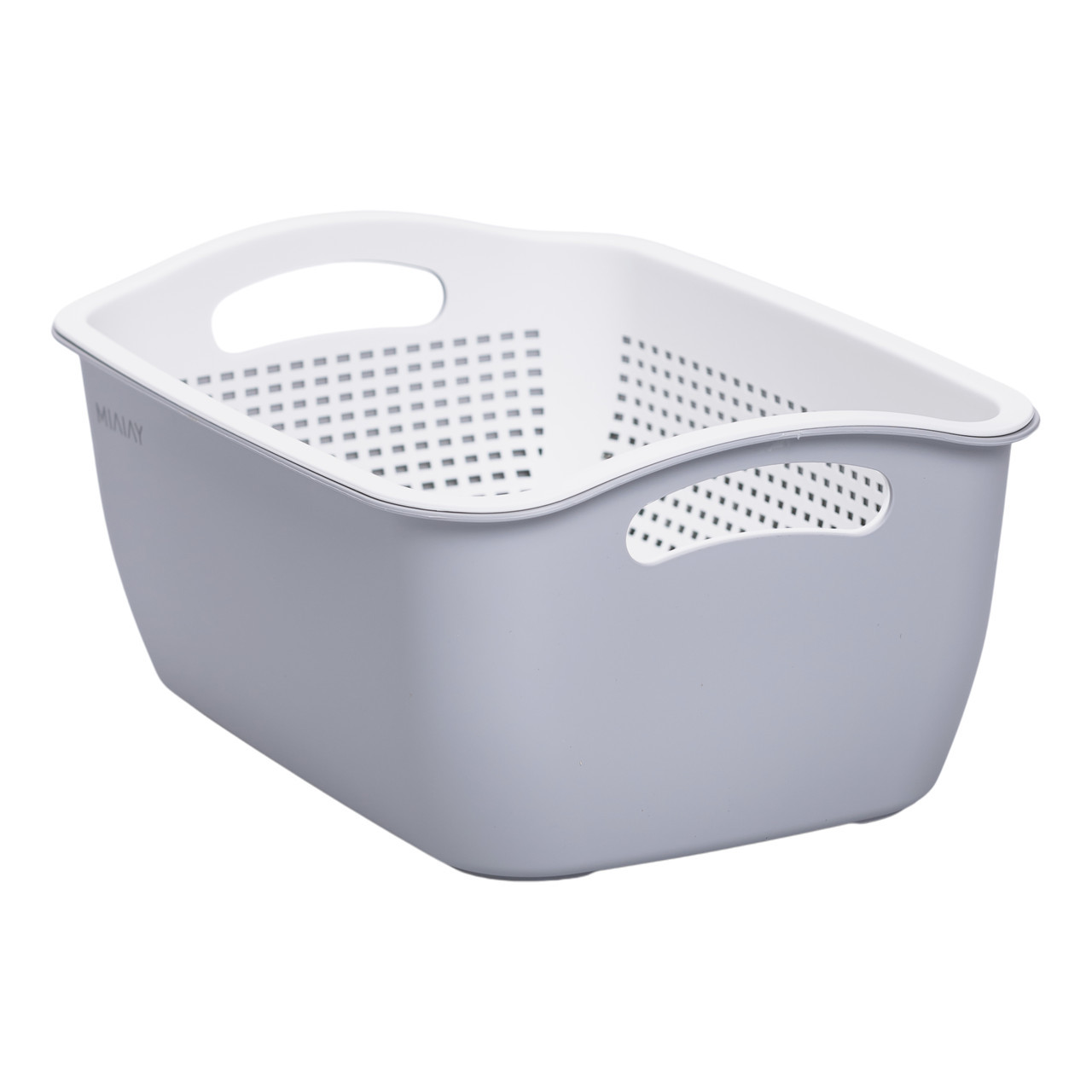 Кошик-друшлак 2 в 1 для миття овочів, фруктів і зелені 32×23×13 (см) Білий HP-45-5W, фото 1