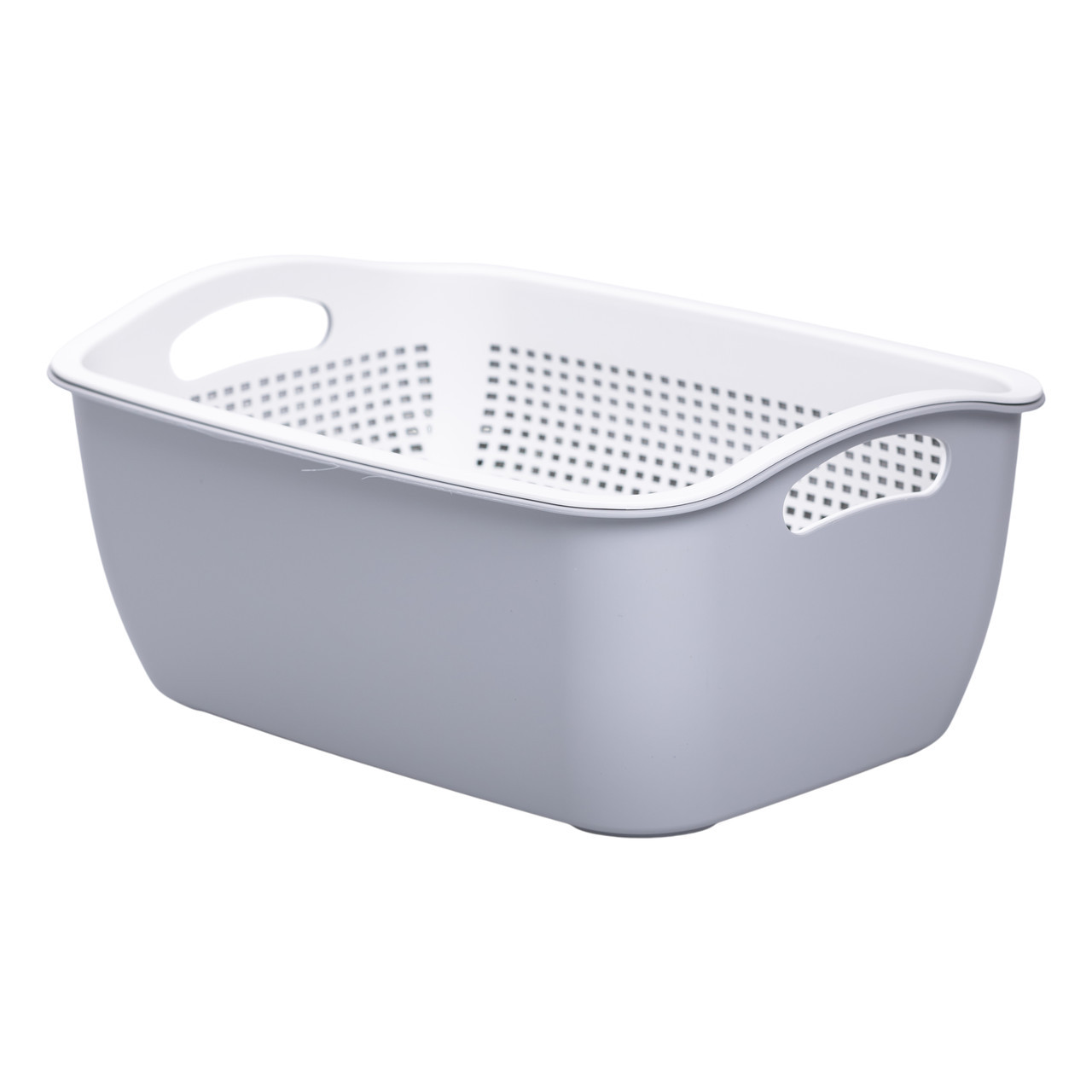 Кошик-друшлак 2 в 1 для миття овочів, фруктів і зелені 32×23×13 (см) Сірий HP-45-5G, фото 1