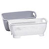 Кошик-друшлак 2 в 1 для миття овочів, фруктів і зелені 32×23×13 (см) Сірий HP-45-5G, фото 3