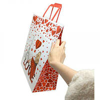 Пакет паперовий з ручками 38х32см Крафт білий (ВИД 1) [tsi281582-TSI], фото 2