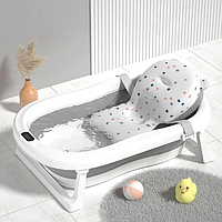 Дитяча ванна для купання складана з термометром і подушкою YU227