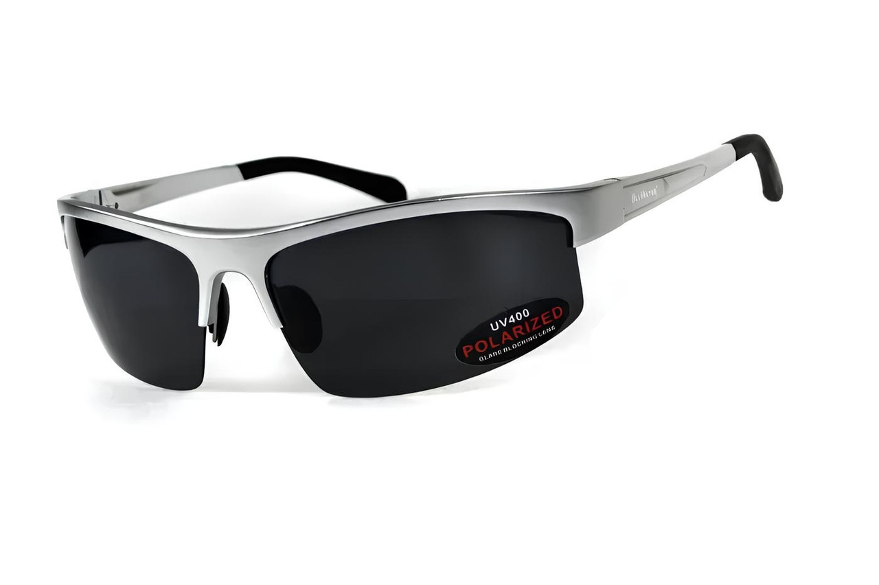 Окуляри поляризаційні BluWater Alumination-5 Silver Polarized, чорні, фото 1