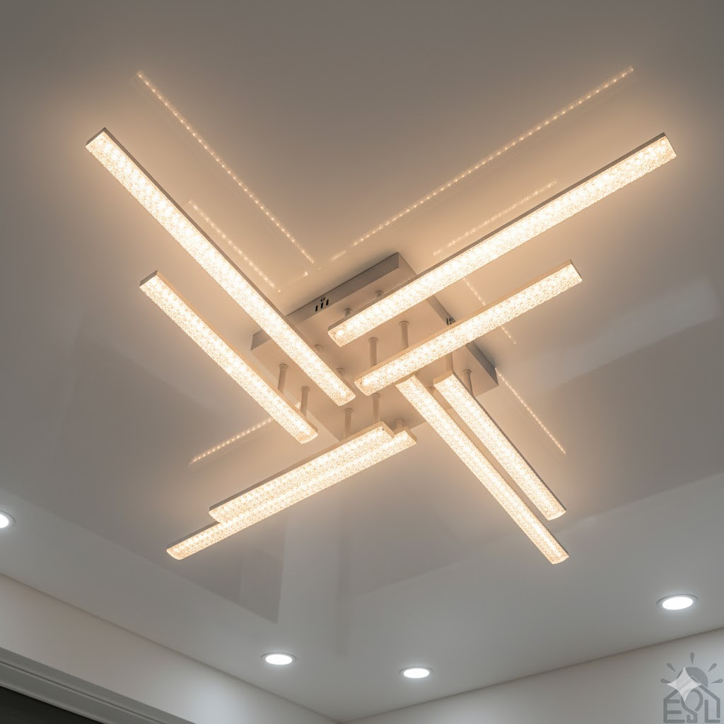 Сучасна люстра лед з пультом Esllse 76W до 18 м² колір Білий 10551, фото 1