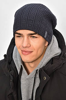 Шапка чоловіча на флісі сірого кольору 208095M