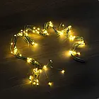 USB Гірлянда "Кінський хвіст" 2 метри 20 ниток 400 LED 8 режимів пульт ДК Тепле біле світло, фото 3