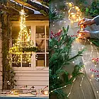 USB Гірлянда "Кінський хвіст" 2 метри 20 ниток 400 LED 8 режимів пульт ДК Тепле біле світло, фото 5