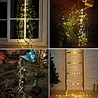 USB Гірлянда "Кінський хвіст" 2 метри 20 ниток 400 LED 8 режимів пульт ДК Тепле біле світло, фото 8