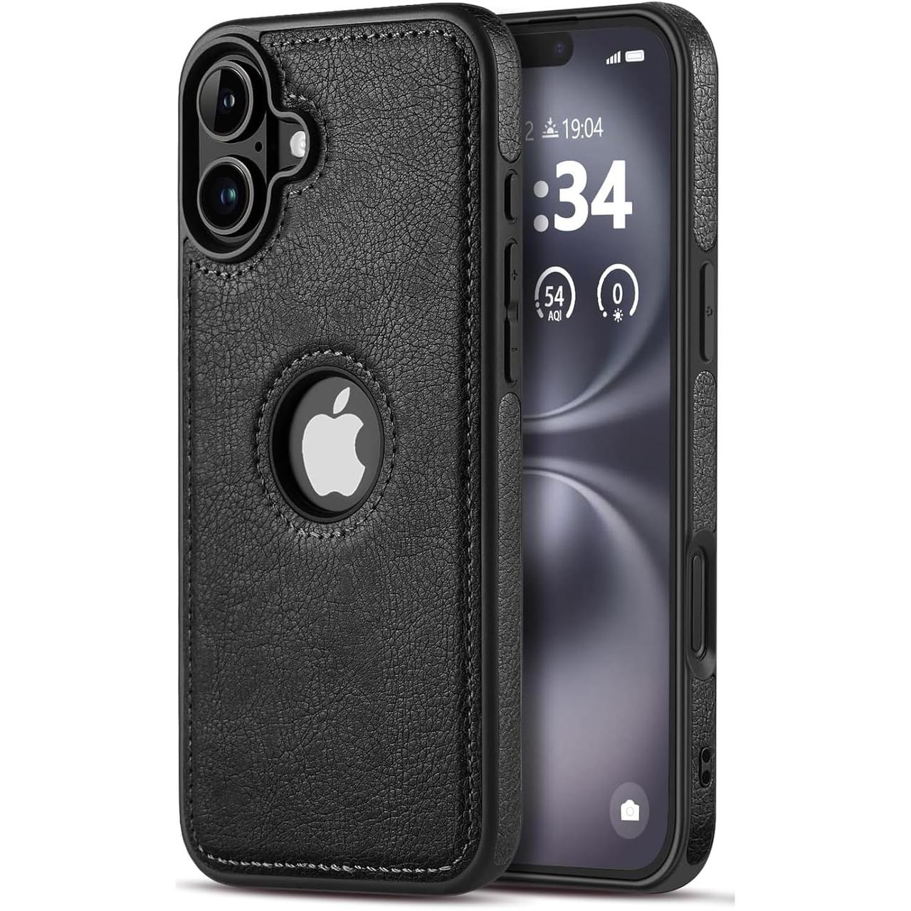 Чохол Slim Leather Case для Apple iPhone 16 Black, фото 1
