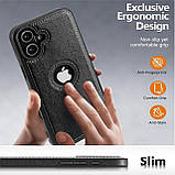 Чохол Slim Leather Case для Apple iPhone 16 Black, фото 4