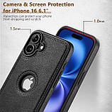 Чохол Slim Leather Case для Apple iPhone 16 Black, фото 5