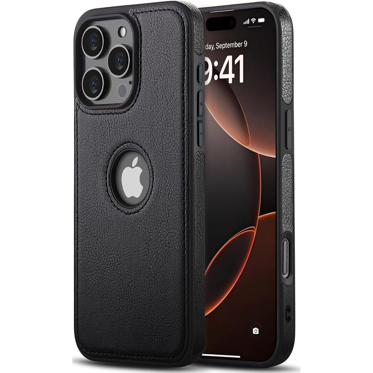 Чохол Slim Leather Case для Apple iPhone 16 Pro Max Black, фото 1