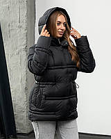 Жіноча Зимова Куртка Орландо Чорний Класичний Стиль Shopingo