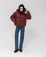 Жіноча Зимова Куртка Бордова З Капюшоном Shopingo