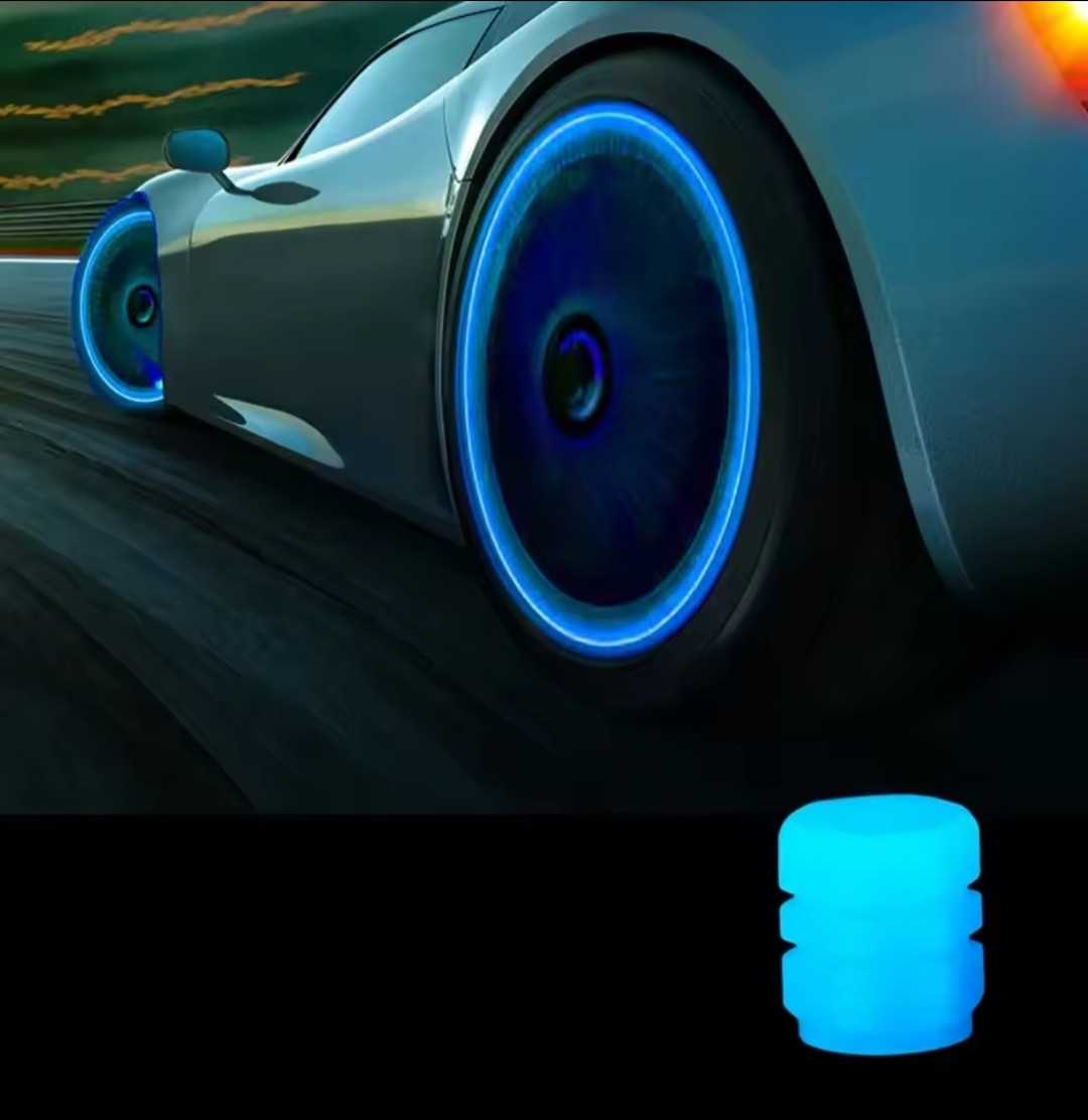 Ковпачки на ніпель, світлонакопичувачі, що світяться синім кольором у темряві., фото 1