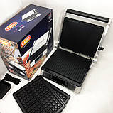 Сендвічниця зі змінними насадками Magio, Електрогриль настільний для м'яса, Домашній гриль для шаурми OA-35, фото 6