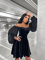 Королевское женское вечернее платье с открытыми плечами и объемными рукавами 42-44, 46-48