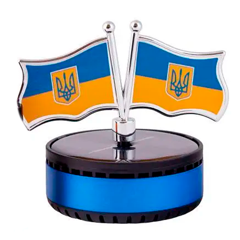 Ароматизатор на сонячних батареях у машину Прапор України, фото 1