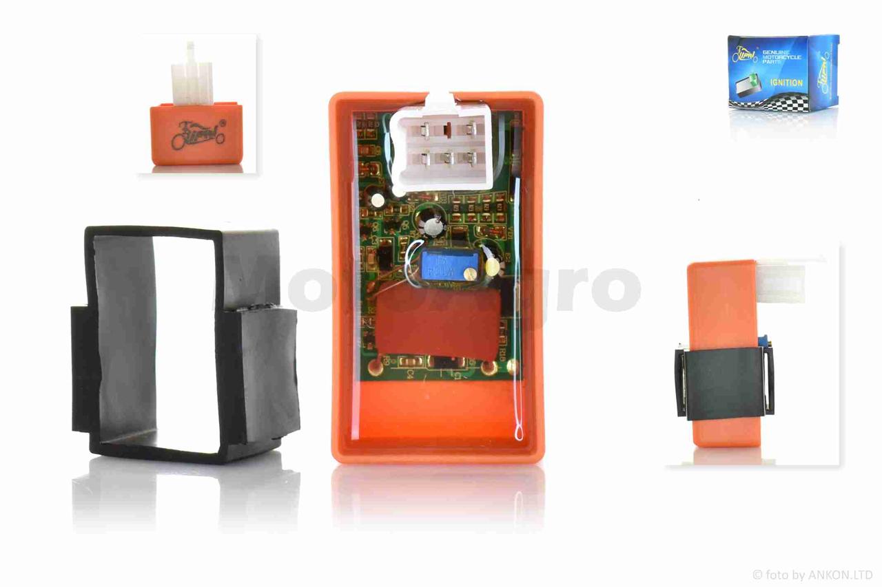 Комутатор на скутер хонда діо AF27 на мопед дельта регулювання випередження "LIPAI" (помаранчевий прозорий), фото 1