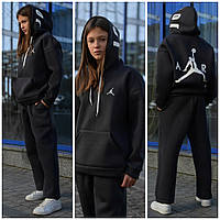 Детский теплый красивый спортивный костюм оверсайз для девочки прямые штаны и худи с карманом 12-16 лет.