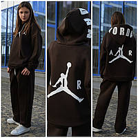 Детский подростковый теплый красивый модный спортивный костюм оверсайз на девочку прямые штаны и худи с карманом 12-16 лет.