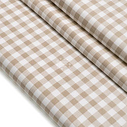 Сатин "Бежева клітинка 15 мм", №5790с