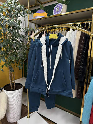 Теплий жіночий костюм-трійка на флісі, тканина "Трикотаж" 40, 46, 48, 50, 52 розмір 40, фото 1