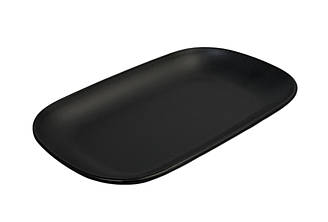 Тарілка овальна з меламіну 24х15 см чорна матова