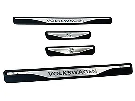 Накладки на пороги Volkswagen Caddy 1996-2004 (хром-пласт) PTR