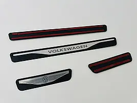 Накладки на пороги Volkswagen Jetta A4 (хром-пласт) PTR