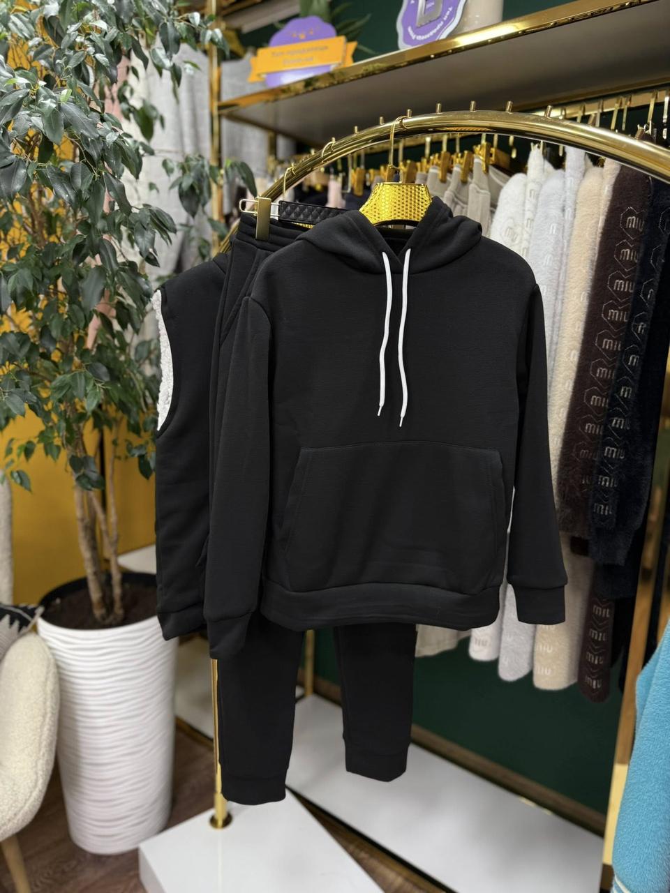 Теплий жіночий костюм-трійка на флісі, тканина "Трикотаж" 44, 46, 48, 50, 52 розмір 44