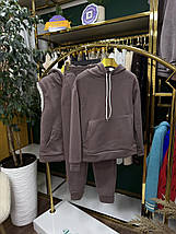 Теплий жіночий костюм-трійка на флісі, тканина "Трикотаж" 44, 46, 48, 50, 52 розмір 44, фото 4
