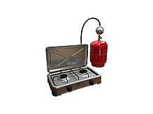 Газова плита двухкомфорочна OCEAN+ Балон InterTool 12л + редуктор зі шлангом + пальник на балон у подарунок, фото 5