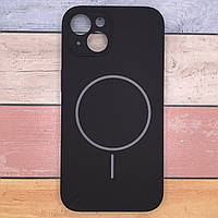 Чохол для iPhone 15 - протиударний бампер із мікрофіброю, Silicone Case Fine Ring MagSafe, Soft Touch Чорний (black)