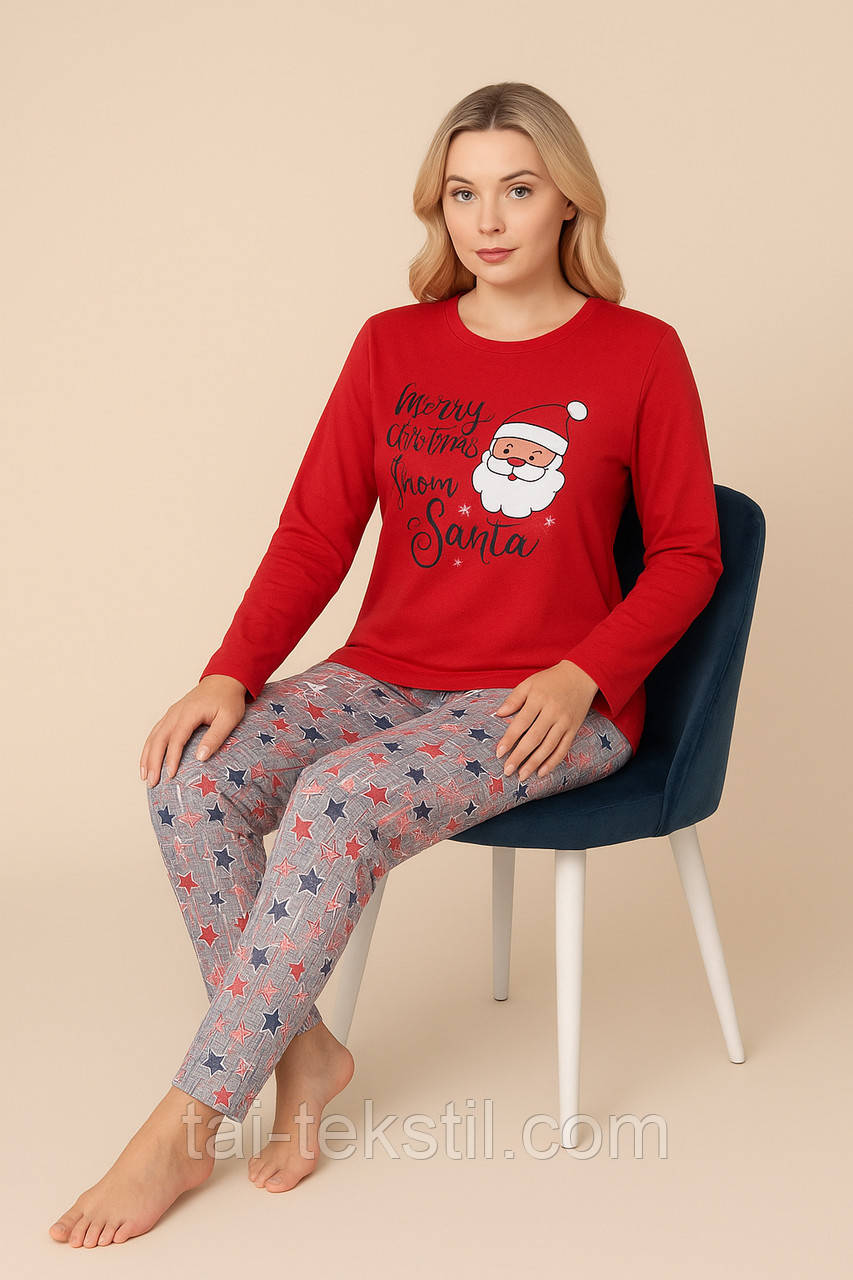 Піжама жіноча бавовна з начосом (байка) M-2XL з 44-до 50 розміру виробник Туреччина