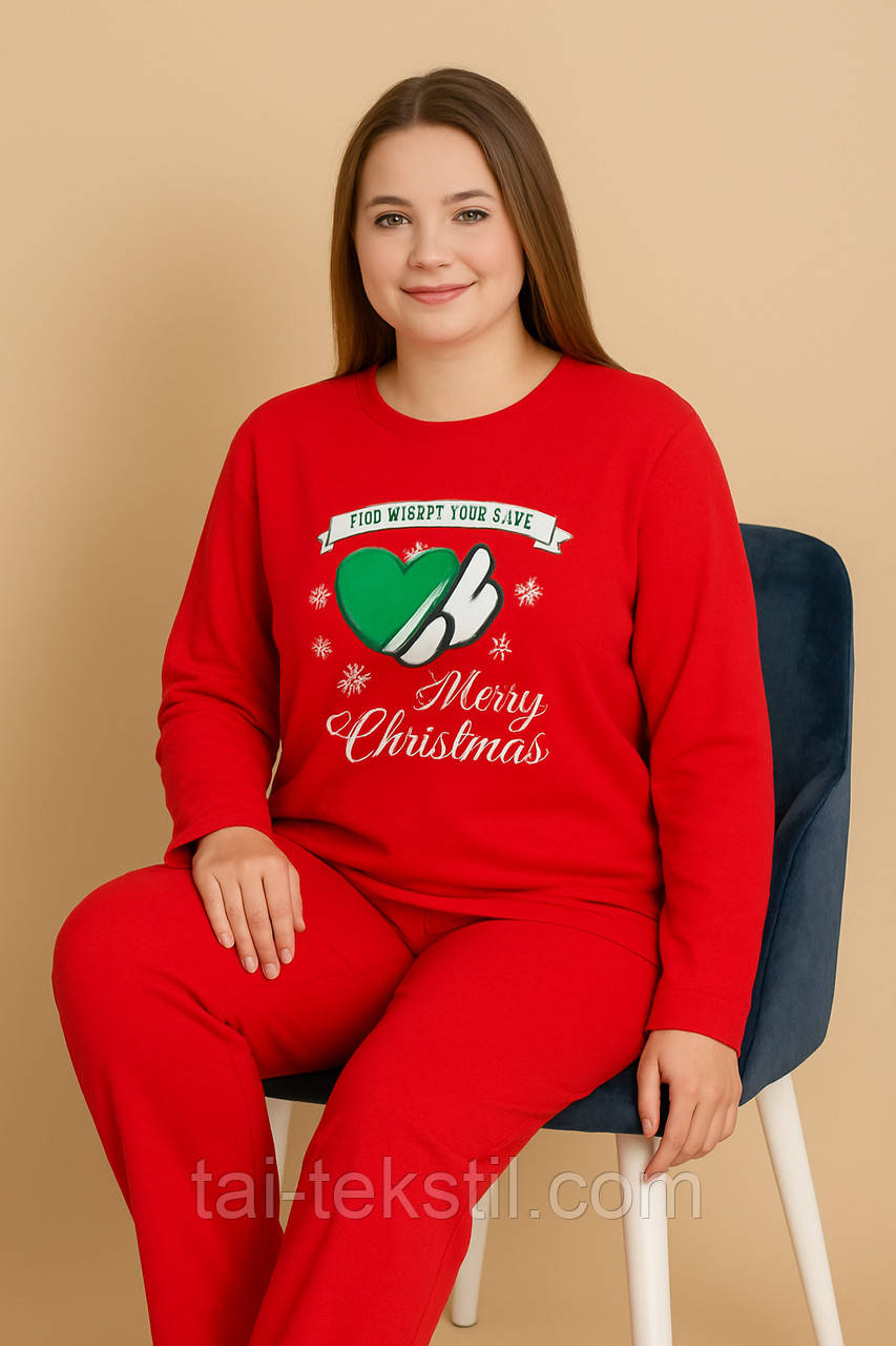 Піжама жіноча бавовна з начосом (байка) M-2XL з 44-до 50 розміру виробник Туреччина