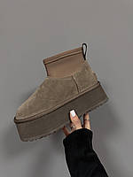 UGG MINI DIPPER PLATFORM BOOTS HICKORY premium 39