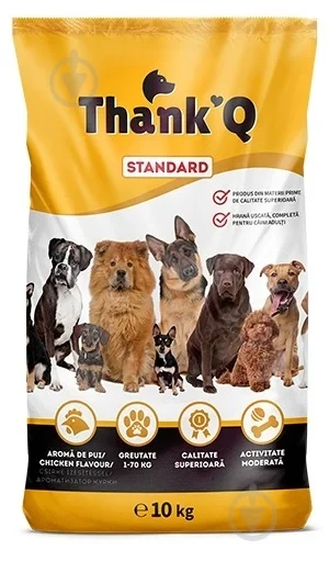 Сухий корм ThankQ Standard з куркою для дорослих собак усіх порід 10 кг, фото 1