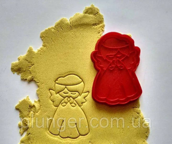 Вирубка плвстикова з відтиском Янгол, 10 см, фото 1