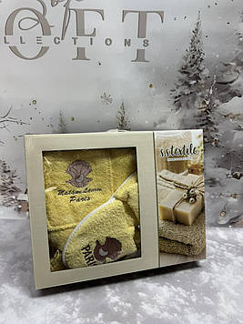 Набір для сауни і лазні подарунковий жіночий в коробці бавовняний на липучці Туреччина S. S. Textile (Gulcan)