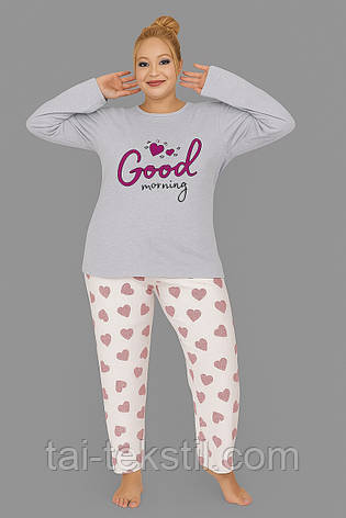 Піжама жіноча з начосом на байці більші розміри PLUS SIZE (БАТАЛ) L-4XL Туреччина, фото 1